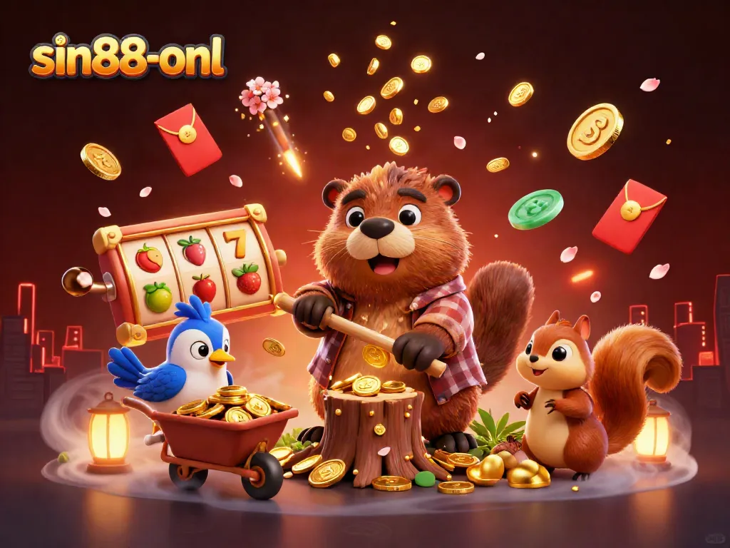 Join exciting games at sin88-onl, where playful characters explore jackpot wins with vibrant decorative elements.