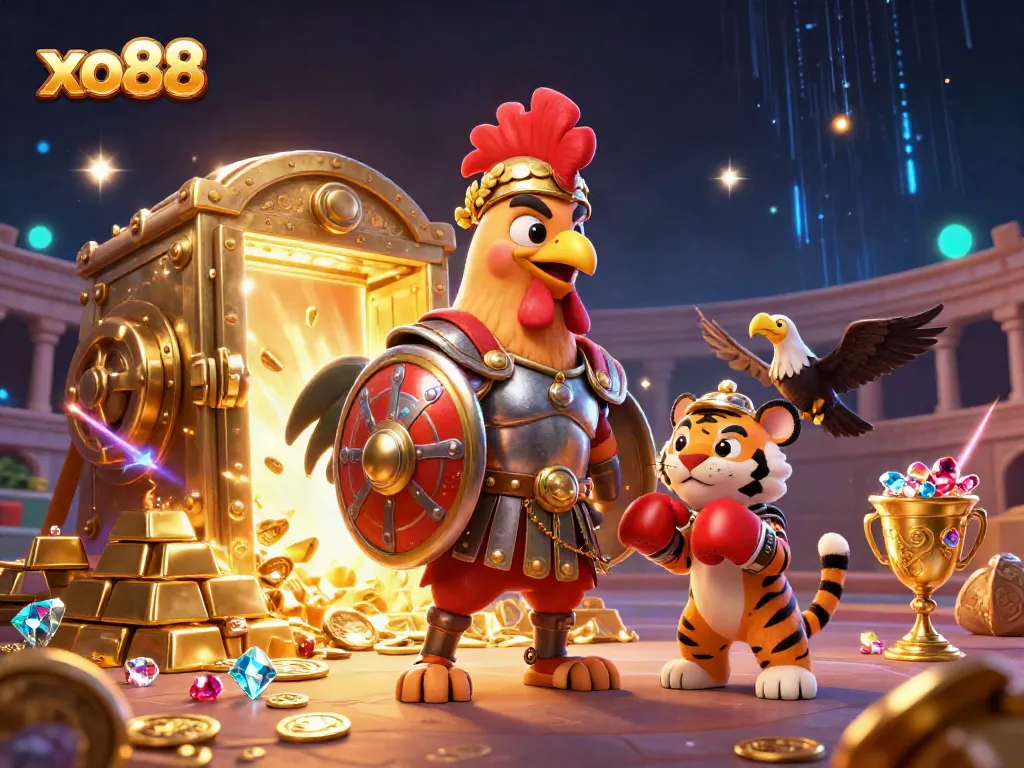 Experience the excitement of xo88 with dynamic casino elements and vibrant 3D characters in action.