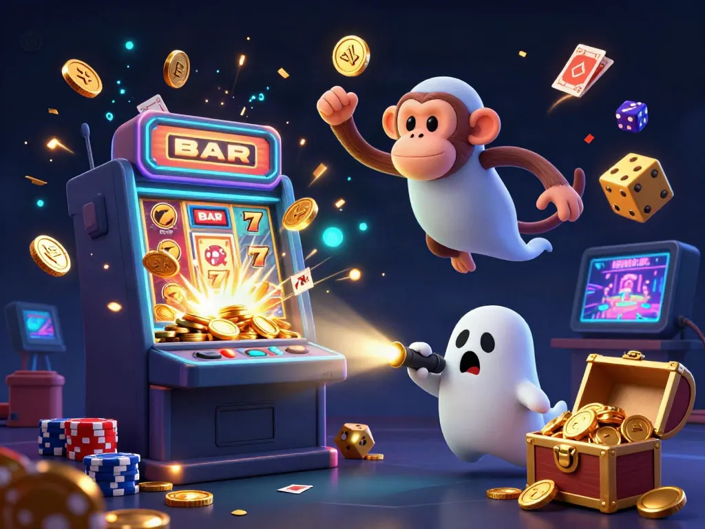 Win big with ace67 as a playful ghost-hunter puppy tracks a mischievous poltergeist monkey juggling golden casino riches.