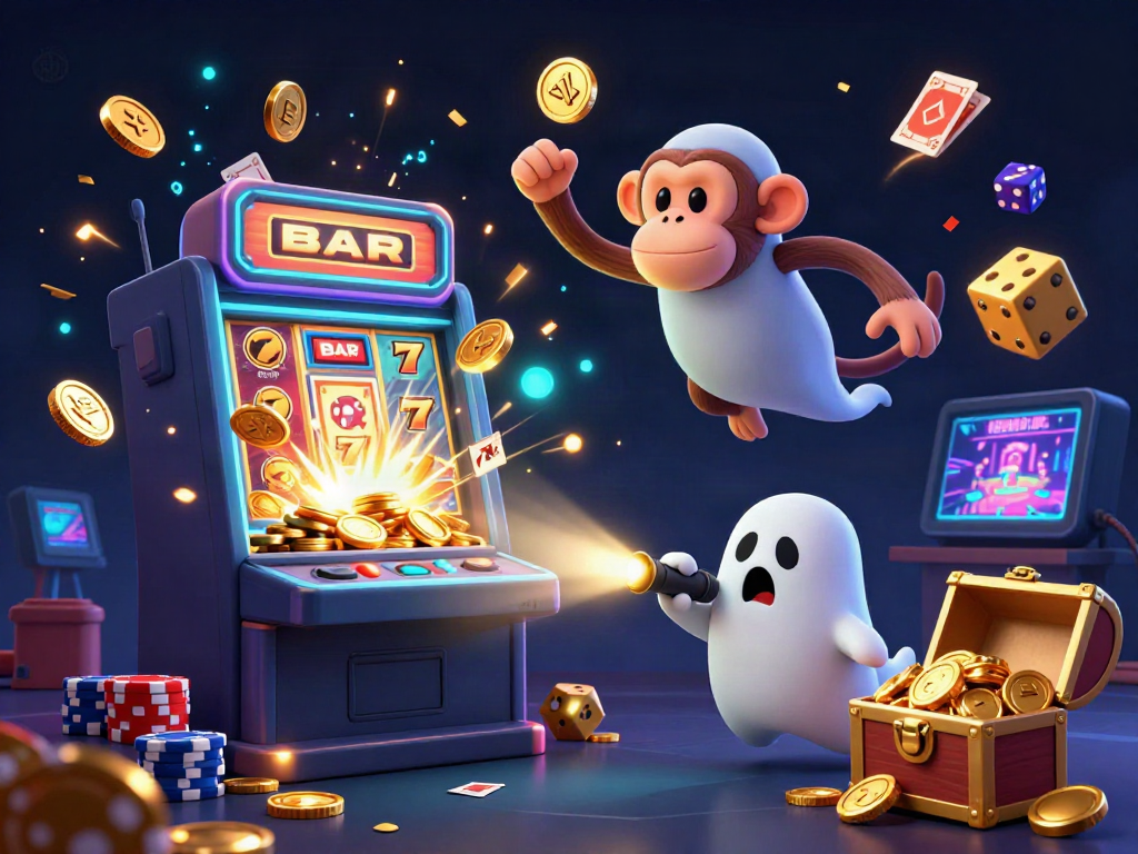 Win big with ace67 as a playful ghost-hunter puppy tracks a mischievous poltergeist monkey juggling golden casino riches.