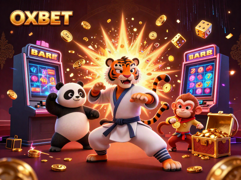 Experience the excitement of OXBET with a vibrant scene showcasing gaming action and character energy.