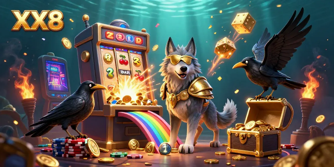 Win big with the exciting XX8 gambling-themed illustration featuring Odin and his ravens.