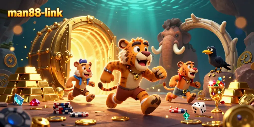 Experience the thrill of man88-link with caveman-themed casino fun and golden treasures.