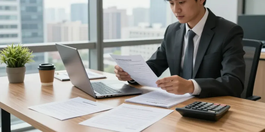 Edmonton loans consultation with financial advisor in an urban office setting.