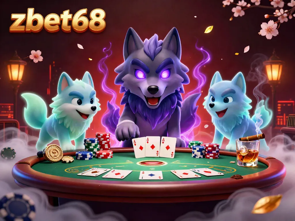 Engage thrilling gameplay at zbet68 with stunning wolf characters and vibrant poker elements.