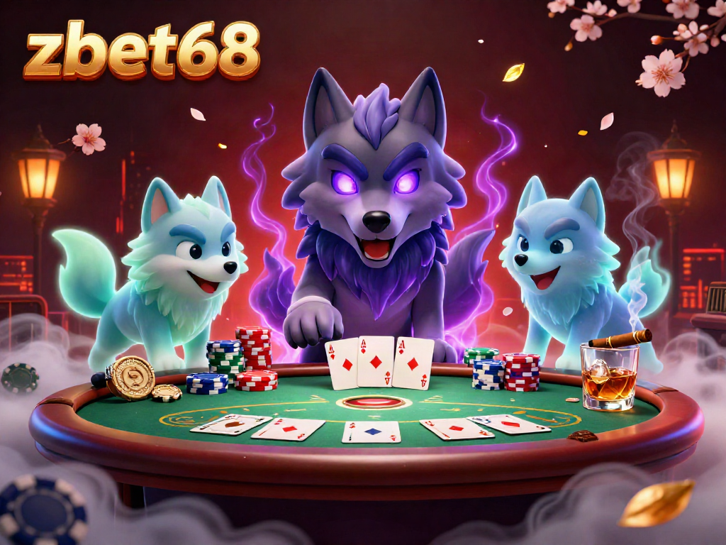 Engage thrilling gameplay at zbet68 with stunning wolf characters and vibrant poker elements.