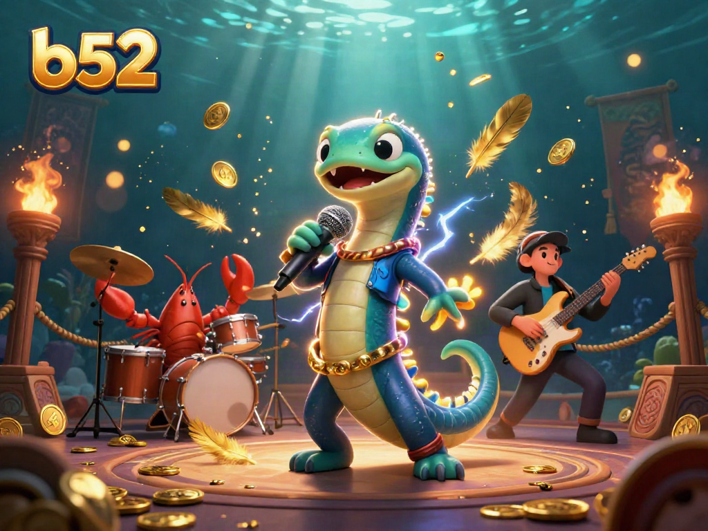 B52 offers thrilling underwater casino experiences, showcasing electric entertainment with vibrant characters.