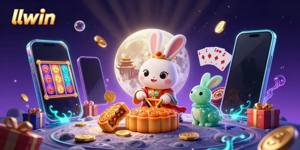 Engage with the llwin experience featuring playful moon rabbits and dynamic casino elements.