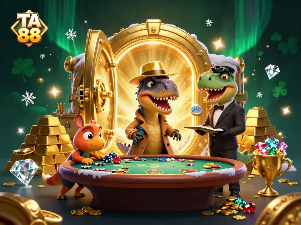 Experience the excitement of TA 88 with a velociraptor card counter at the blackjack table.