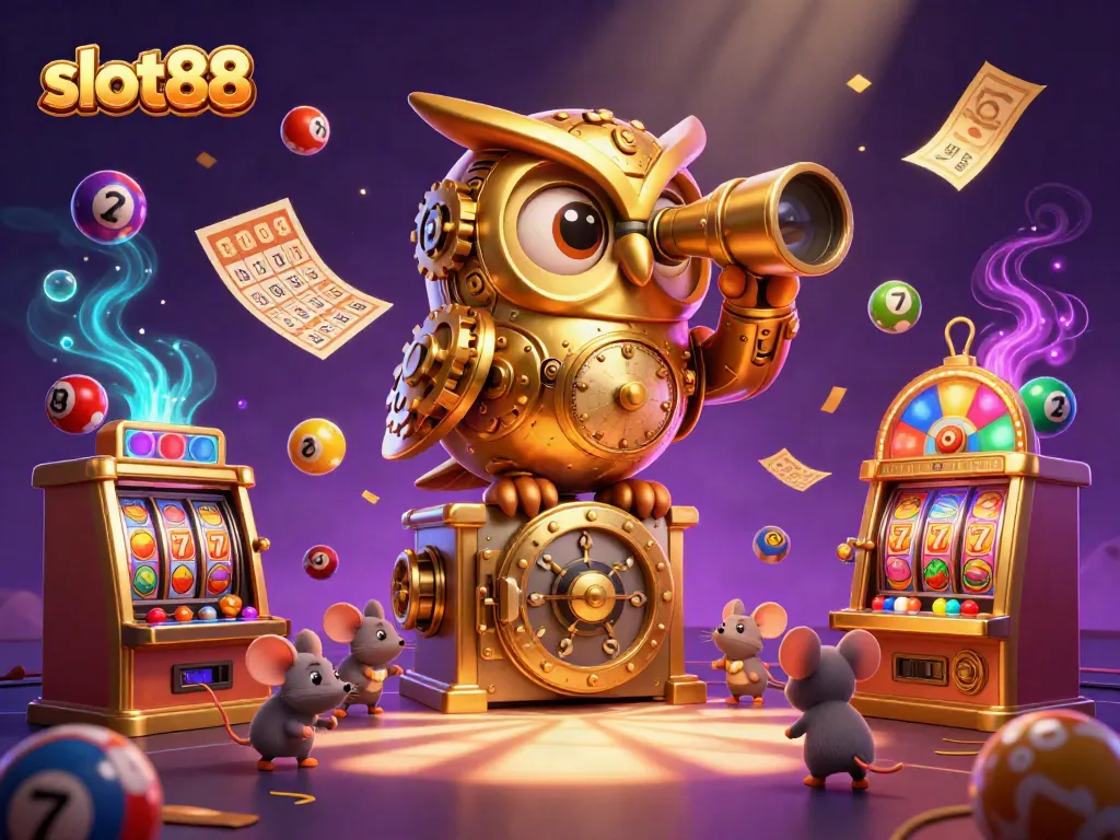 Experience thrilling gameplay on slot88 with a vibrant casino scene featuring dynamic characters and colorful elements.