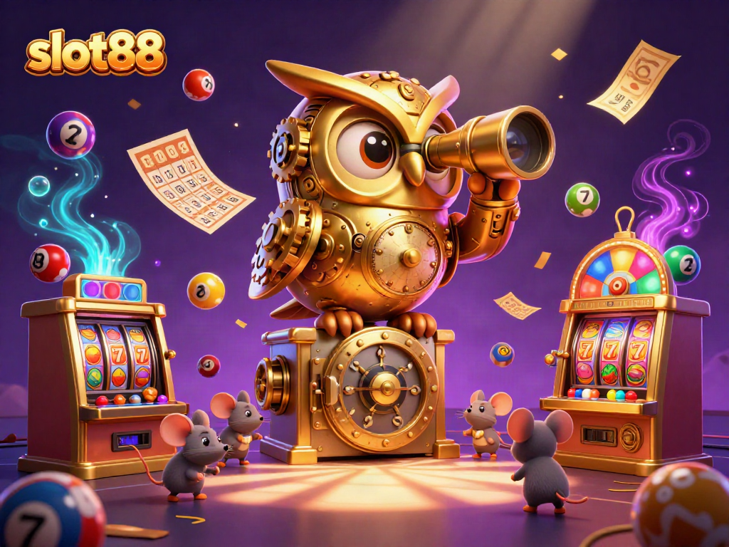 Experience thrilling gameplay on slot88 with a vibrant casino scene featuring dynamic characters and colorful elements.