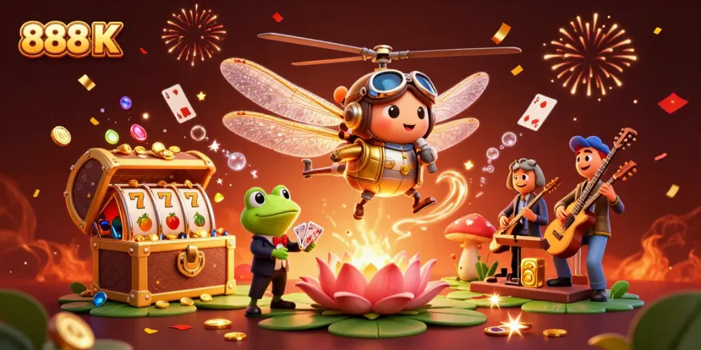 Experience thrilling gameplay at 888 K with vibrant casino action and colorful elements.